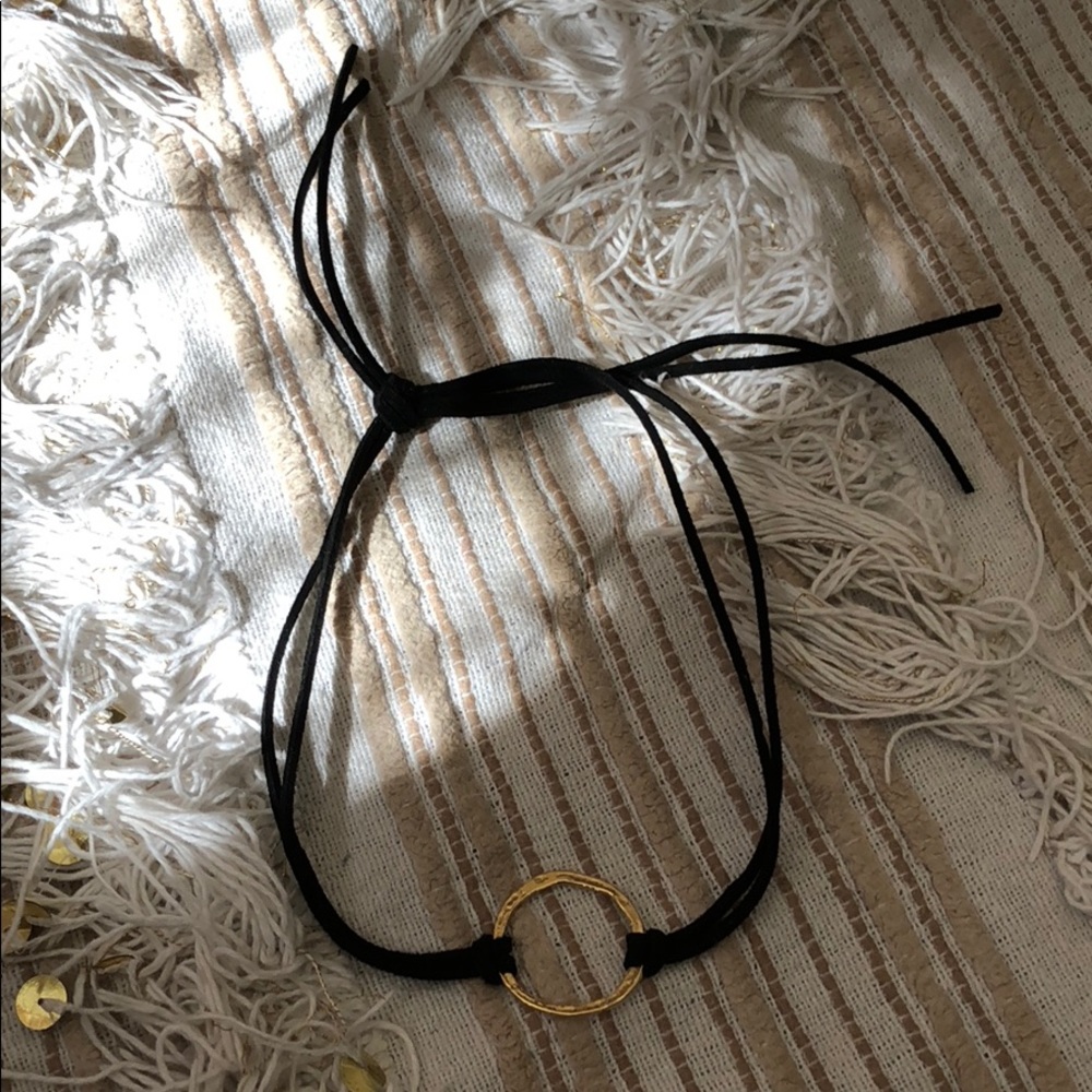 Gold + suede adjustable choker